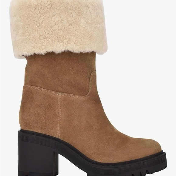 NWT Marc Fisher Willoe Medium Natural Suede Boots - Picture 2 of 4